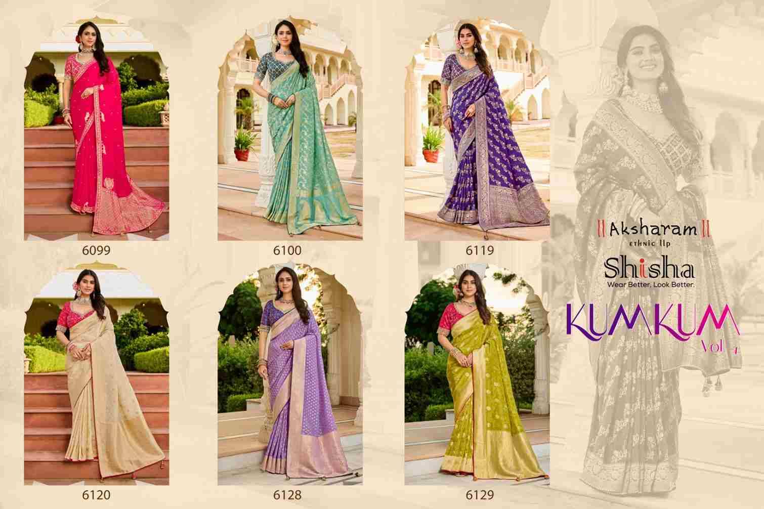 Kumkum Vol-1 By Shisha Indian Traditional Wear Collection Beautiful Stylish Fancy Colorful Party Wear & Occasional Wear Viscose Tissue Sarees At Wholesale Price