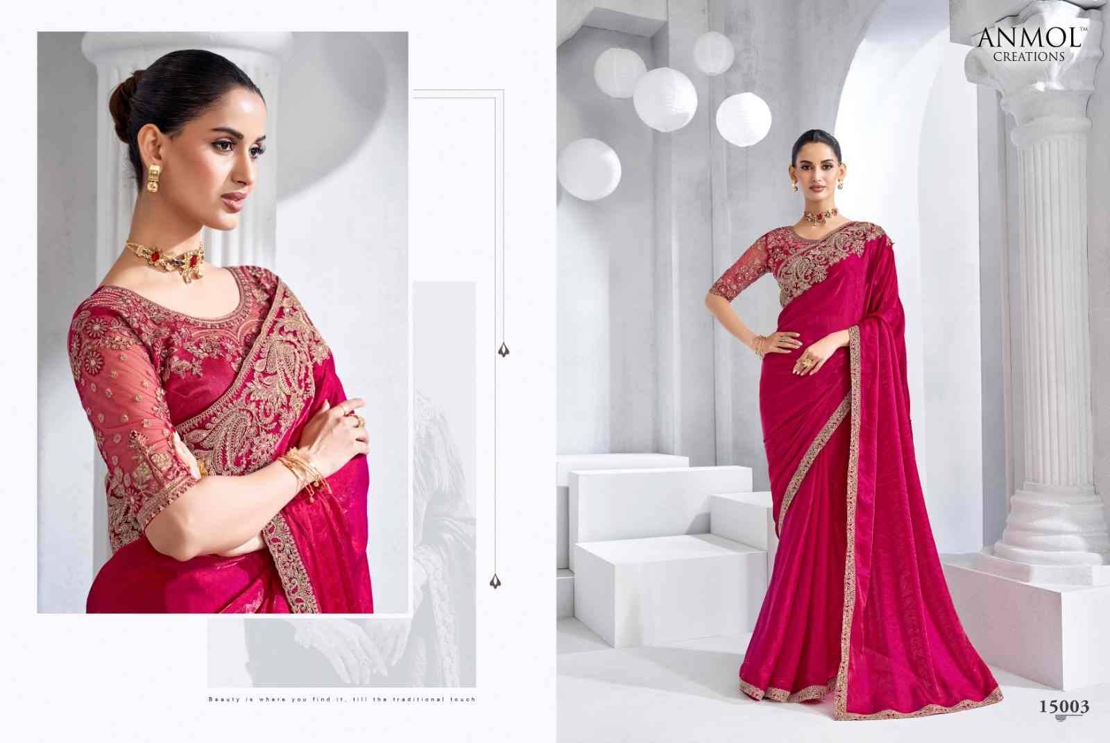 Elegance Vol-20 By Anmol Creation 15001 To 15016 Series Indian Traditional Wear Collection Beautiful Stylish Fancy Colorful Party Wear & Occasional Wear Fendy Sarees At Wholesale Price