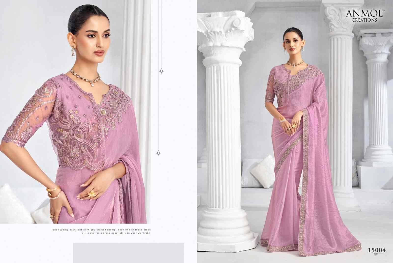 Elegance Vol-20 By Anmol Creation 15001 To 15016 Series Indian Traditional Wear Collection Beautiful Stylish Fancy Colorful Party Wear & Occasional Wear Fendy Sarees At Wholesale Price