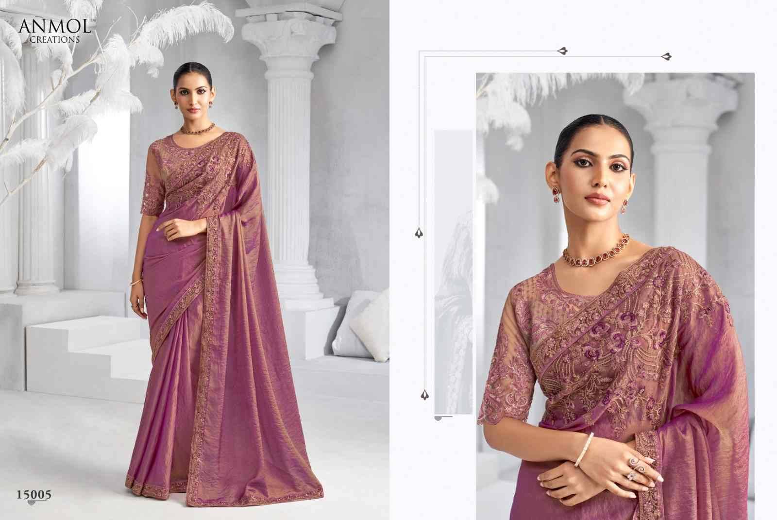 Elegance Vol-20 By Anmol Creation 15001 To 15016 Series Indian Traditional Wear Collection Beautiful Stylish Fancy Colorful Party Wear & Occasional Wear Fendy Sarees At Wholesale Price