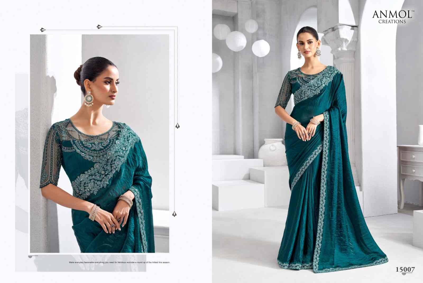 Elegance Vol-20 By Anmol Creation 15001 To 15016 Series Indian Traditional Wear Collection Beautiful Stylish Fancy Colorful Party Wear & Occasional Wear Fendy Sarees At Wholesale Price