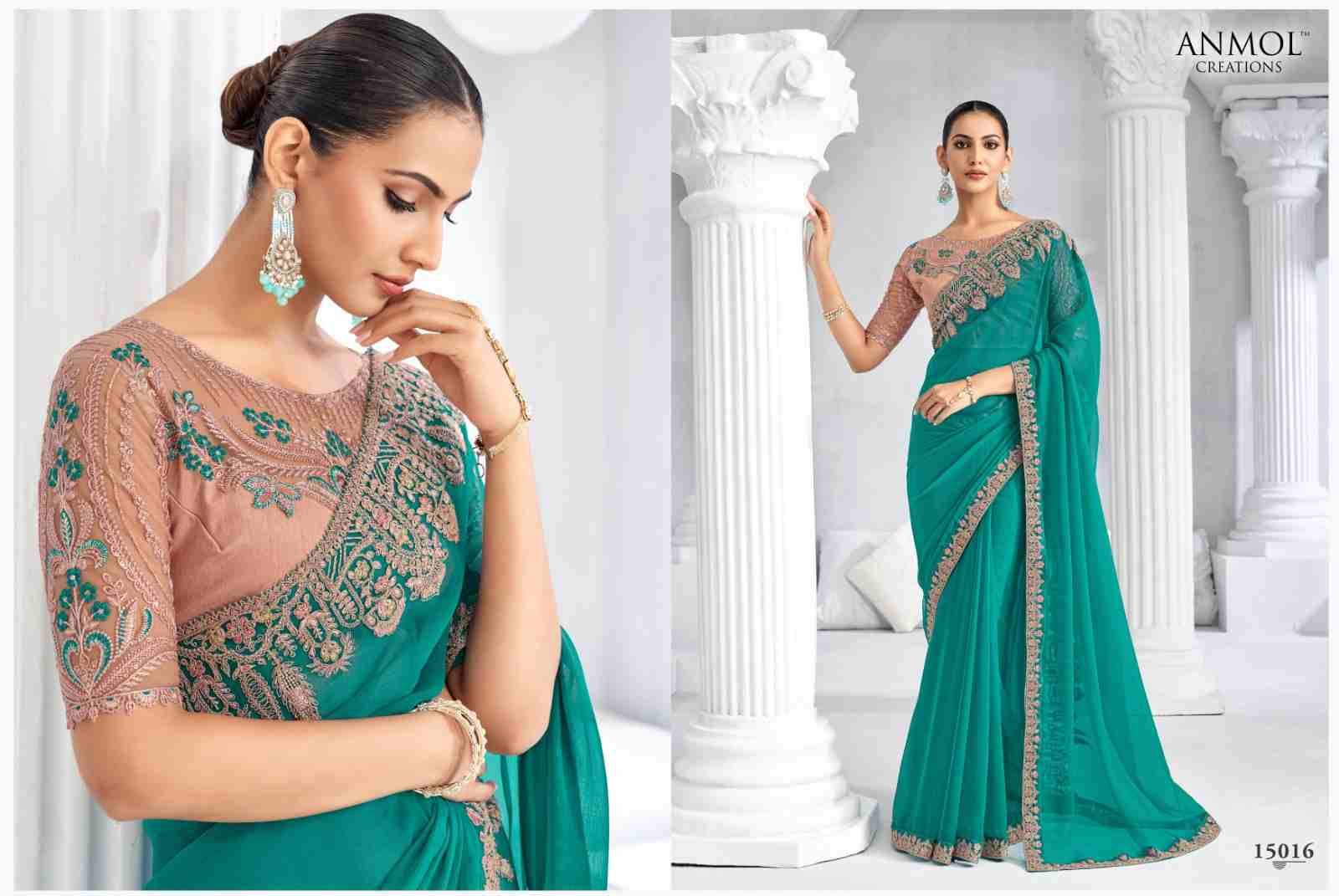 Elegance Vol-20 By Anmol Creation 15001 To 15016 Series Indian Traditional Wear Collection Beautiful Stylish Fancy Colorful Party Wear & Occasional Wear Fendy Sarees At Wholesale Price