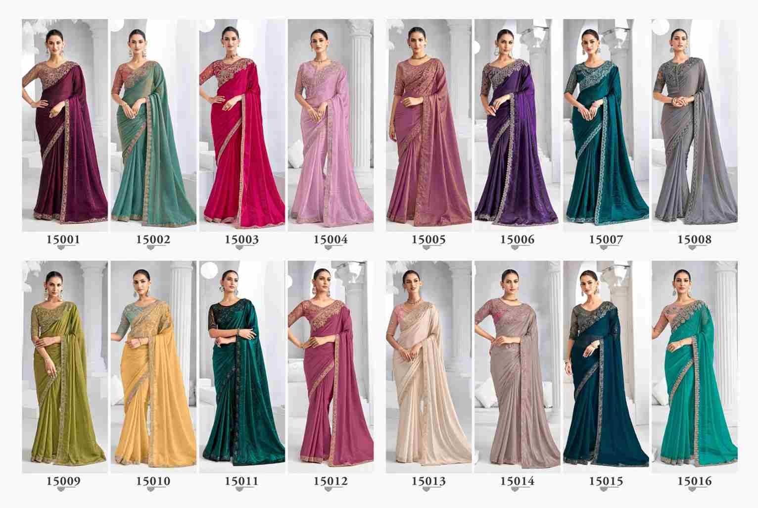 Elegance Vol-20 By Anmol Creation 15001 To 15016 Series Indian Traditional Wear Collection Beautiful Stylish Fancy Colorful Party Wear & Occasional Wear Fendy Sarees At Wholesale Price