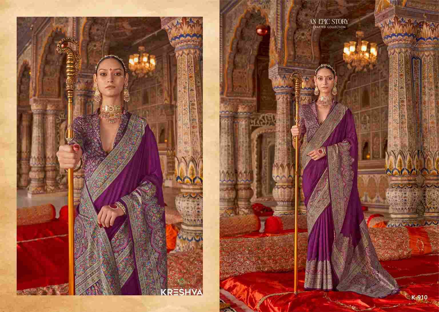 Roopvati By Kreshva 910 To 915 Series Indian Traditional Wear Collection Beautiful Stylish Fancy Colorful Party Wear & Occasional Wear Silk Sarees At Wholesale Price