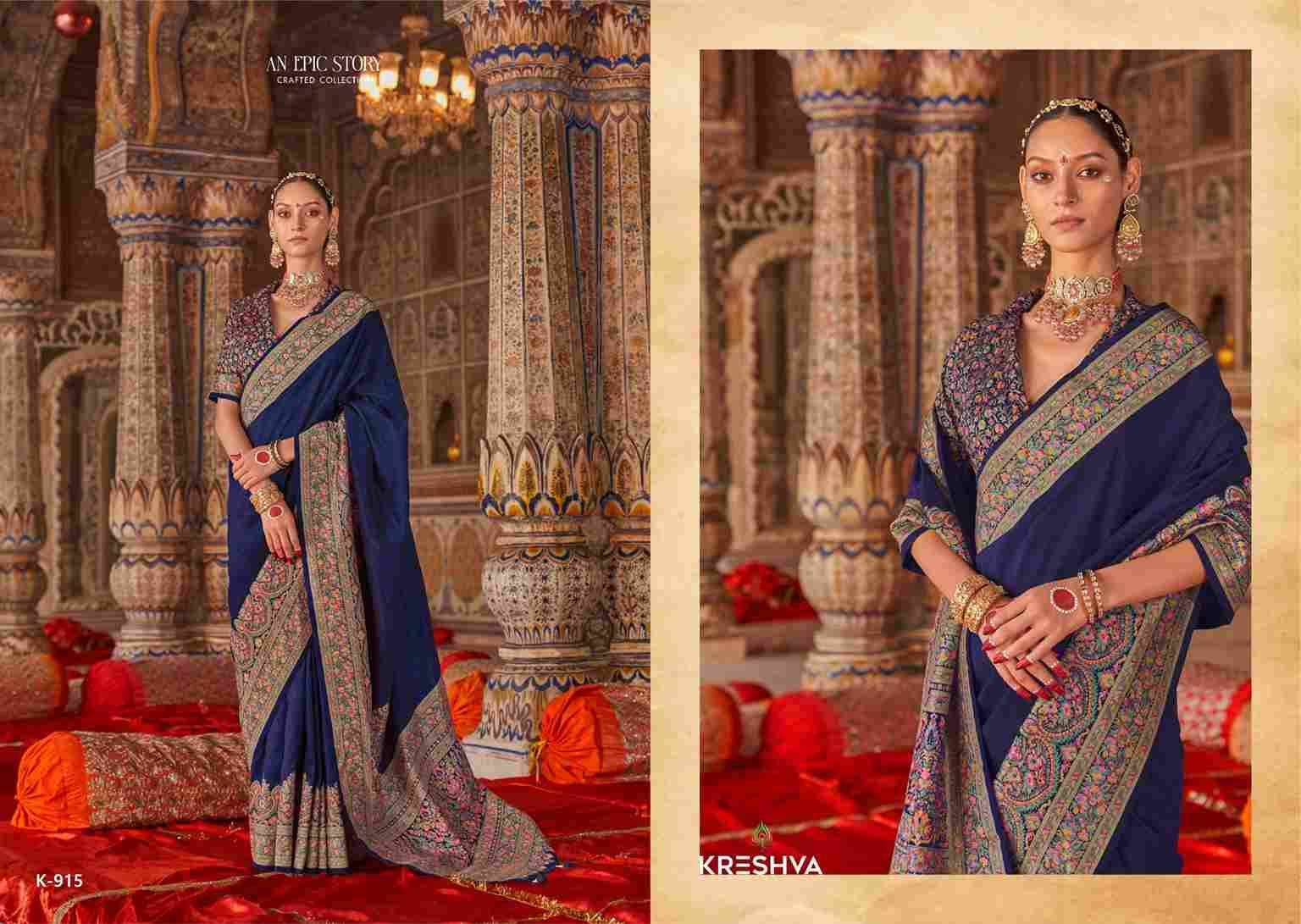 Roopvati By Kreshva 910 To 915 Series Indian Traditional Wear Collection Beautiful Stylish Fancy Colorful Party Wear & Occasional Wear Silk Sarees At Wholesale Price