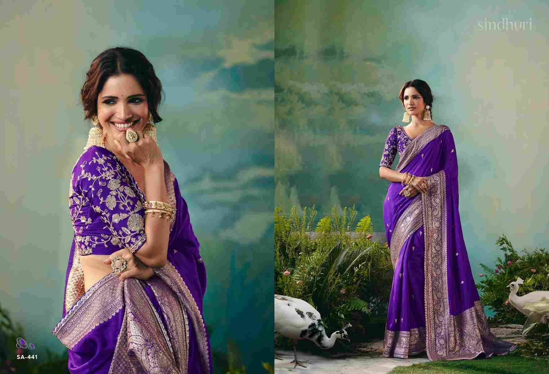 Sindhuri Bahurani By Kimora Fashion 441 To 451 Series Indian Traditional Wear Collection Beautiful Stylish Fancy Colorful Party Wear & Occasional Wear Viscose Silk Sarees At Wholesale Price