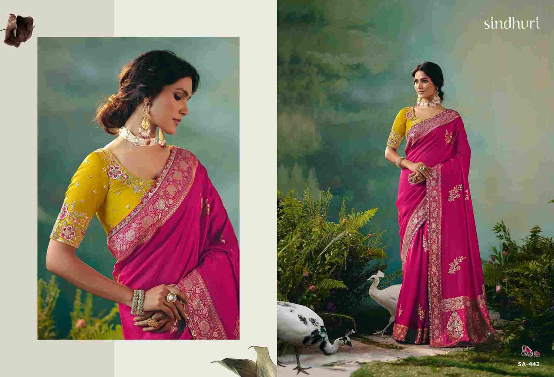 Sindhuri Bahurani By Kimora Fashion 441 To 451 Series Indian Traditional Wear Collection Beautiful Stylish Fancy Colorful Party Wear & Occasional Wear Viscose Silk Sarees At Wholesale Price