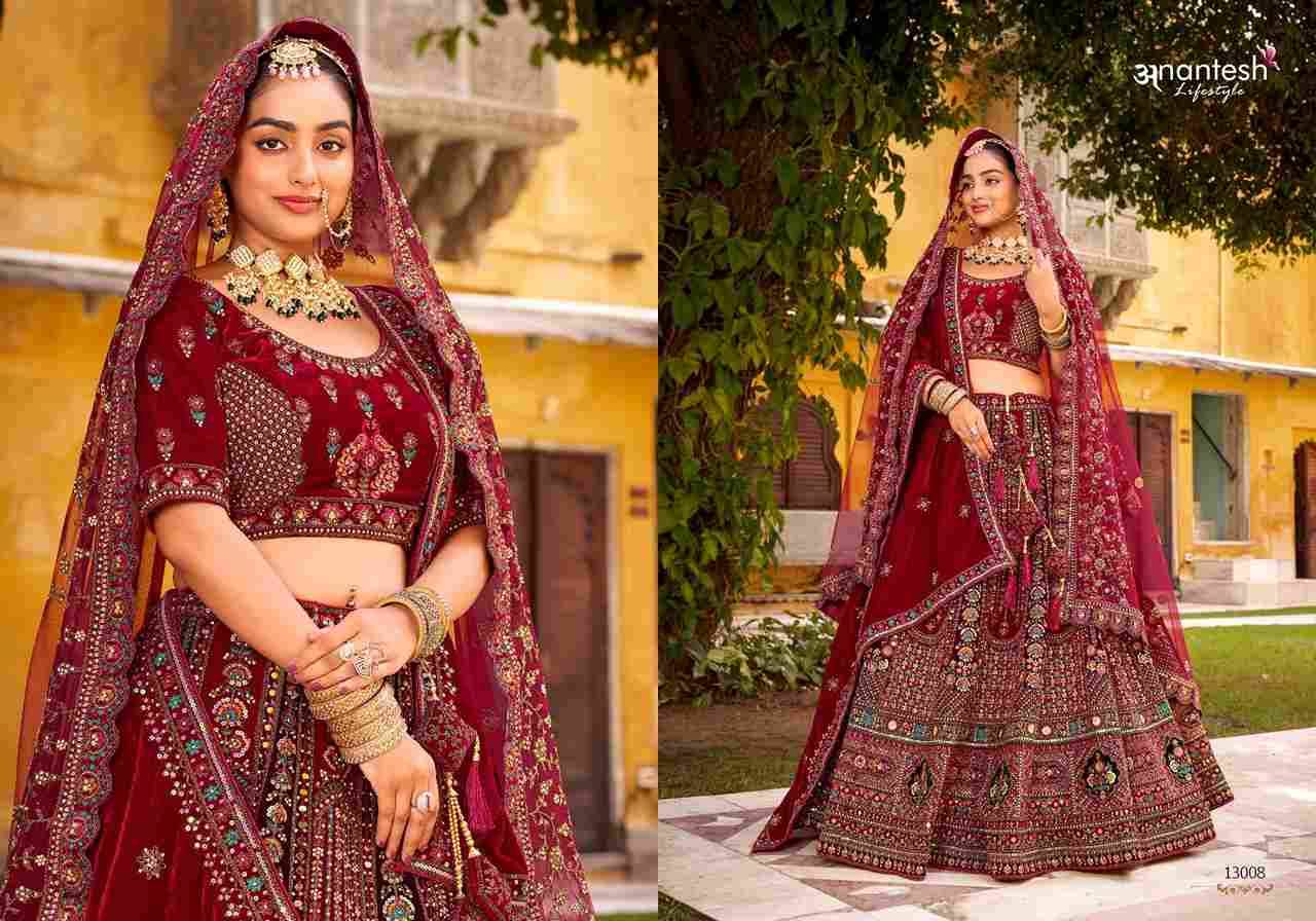 Wedding Bride Vol-3 By Anantesh Lifestyle 13006 To 13010 Series Bridal Wear Collection Beautiful Stylish Colorful Fancy Party Wear & Occasional Wear Silk/Velvet Lehengas At Wholesale Price