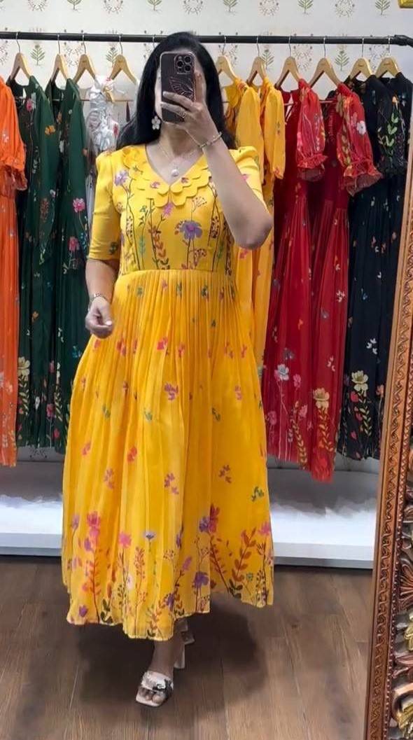 Mb-506 By Fashid Wholesale 01 To 05 Series Beautiful Stylish Fancy Colorful Casual Wear & Ethnic Wear Heavy Georgette Gown At Wholesale Price