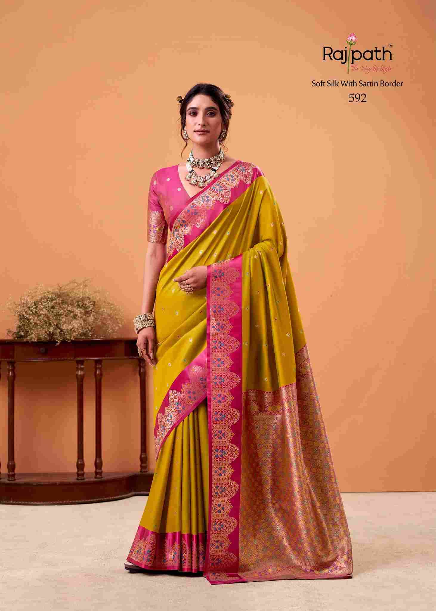 Taapi Ghat By Rajpath 592 To 599 Series Indian Traditional Wear Collection Beautiful Stylish Fancy Colorful Party Wear & Occasional Wear Satin Silk Sarees At Wholesale Price