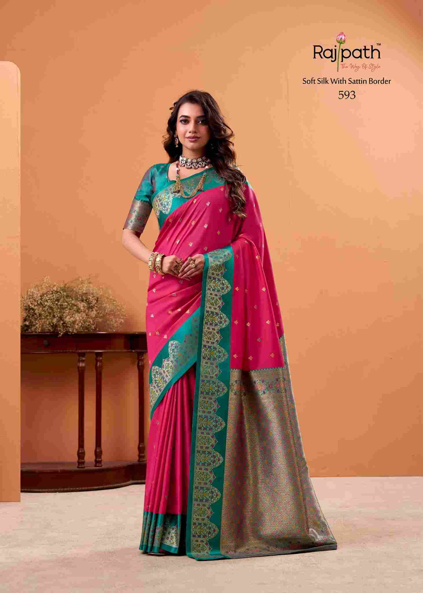 Taapi Ghat By Rajpath 592 To 599 Series Indian Traditional Wear Collection Beautiful Stylish Fancy Colorful Party Wear & Occasional Wear Satin Silk Sarees At Wholesale Price