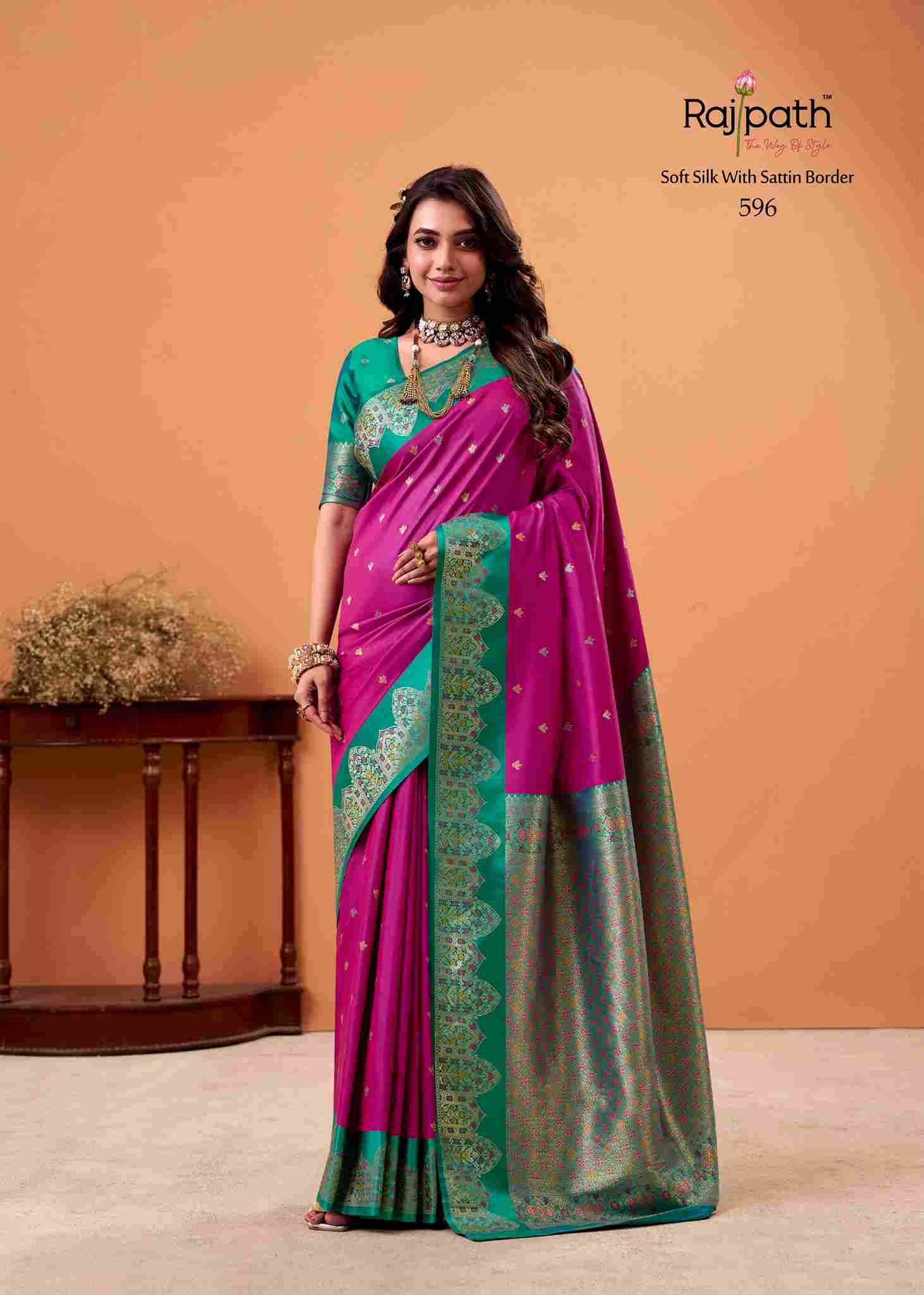 Taapi Ghat By Rajpath 592 To 599 Series Indian Traditional Wear Collection Beautiful Stylish Fancy Colorful Party Wear & Occasional Wear Satin Silk Sarees At Wholesale Price
