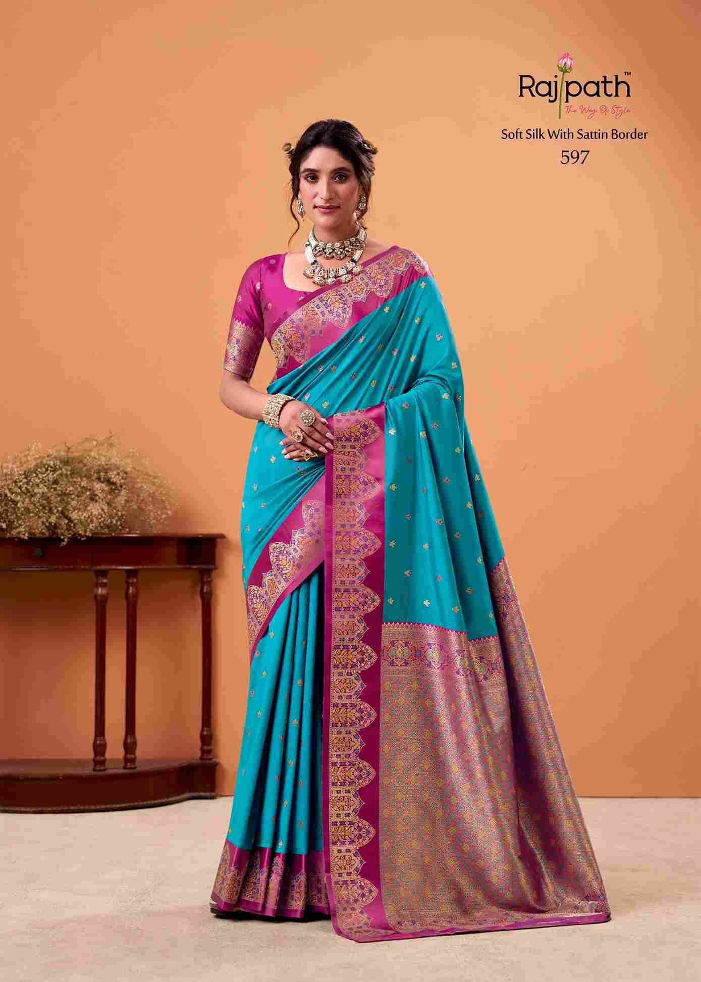 Taapi Ghat By Rajpath 592 To 599 Series Indian Traditional Wear Collection Beautiful Stylish Fancy Colorful Party Wear & Occasional Wear Satin Silk Sarees At Wholesale Price