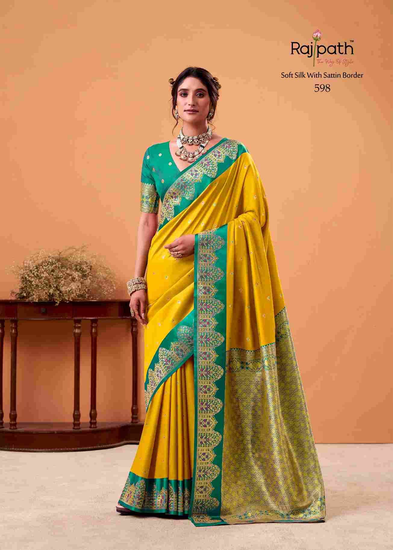 Taapi Ghat By Rajpath 592 To 599 Series Indian Traditional Wear Collection Beautiful Stylish Fancy Colorful Party Wear & Occasional Wear Satin Silk Sarees At Wholesale Price