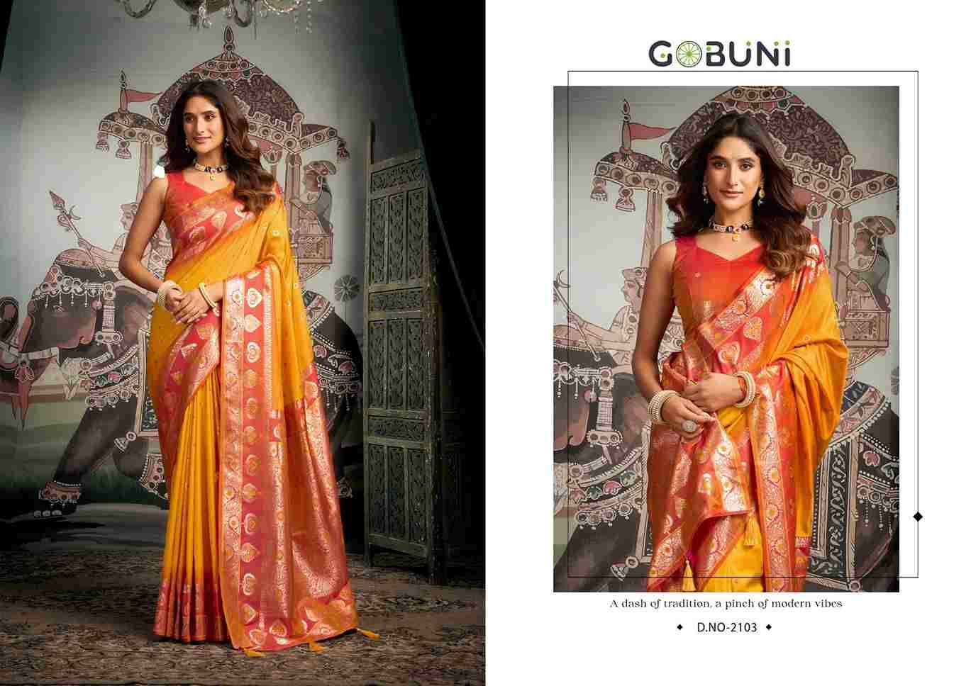Shravya Silk By Gobuni 2101 To 2106 Series Indian Traditional Wear Collection Beautiful Stylish Fancy Colorful Party Wear & Occasional Wear Soft Silk Sarees At Wholesale Price
