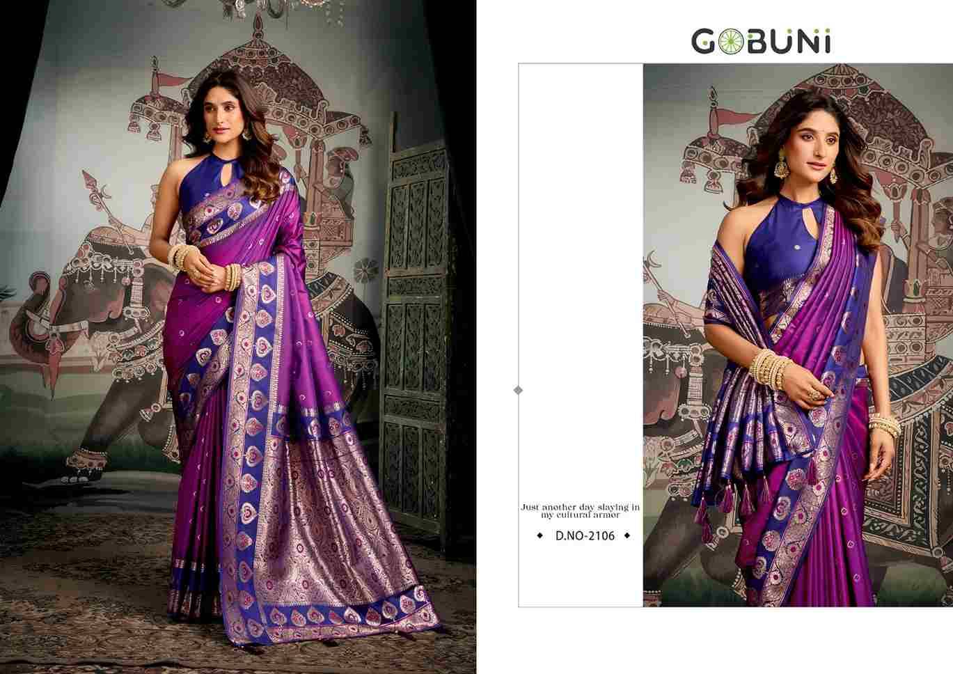 Shravya Silk By Gobuni 2101 To 2106 Series Indian Traditional Wear Collection Beautiful Stylish Fancy Colorful Party Wear & Occasional Wear Soft Silk Sarees At Wholesale Price