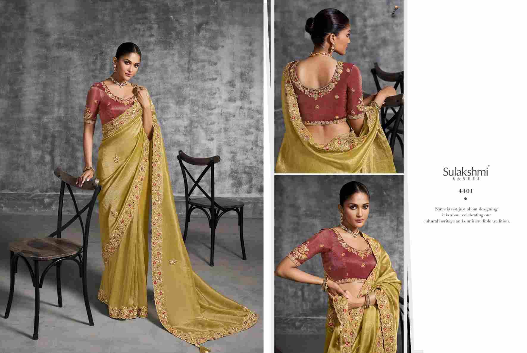 Kashira By Sulakshmi 4401 To 4412 Series Indian Traditional Wear Collection Beautiful Stylish Fancy Colorful Party Wear & Occasional Wear Tissue Sarees At Wholesale Price