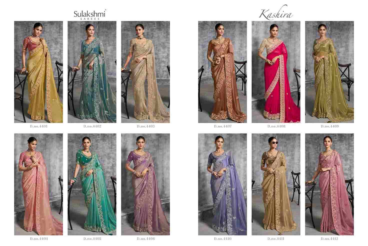 Kashira By Sulakshmi 4401 To 4412 Series Indian Traditional Wear Collection Beautiful Stylish Fancy Colorful Party Wear & Occasional Wear Tissue Sarees At Wholesale Price