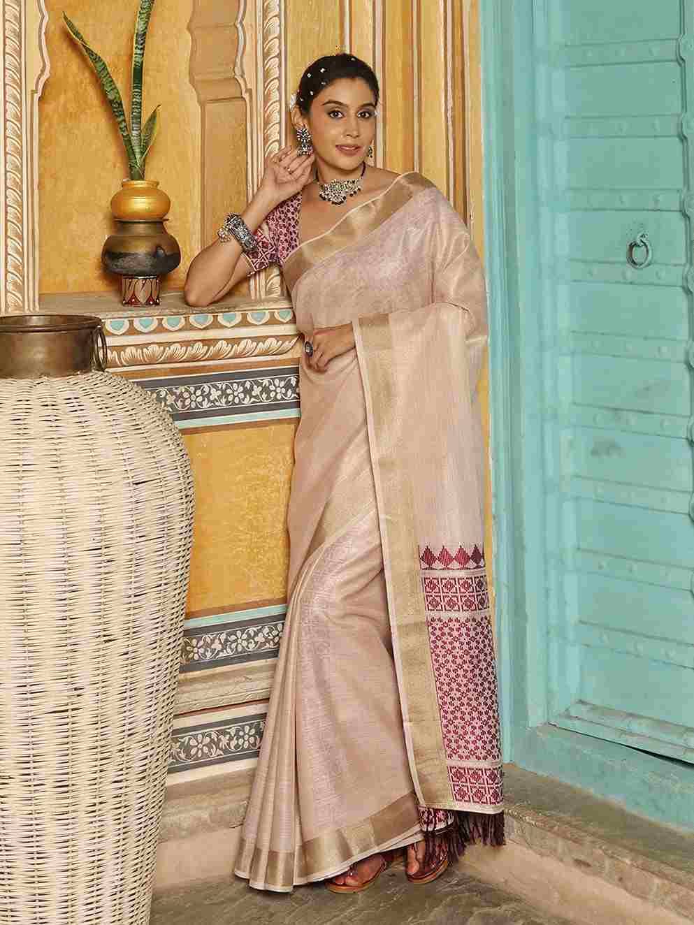 Henoi Threads By Fashid Wholesale 1001 To 1006 Indian Traditional Wear Collection Beautiful Stylish Fancy Colorful Party Wear & Occasional Wear Linen Sarees At Wholesale Price