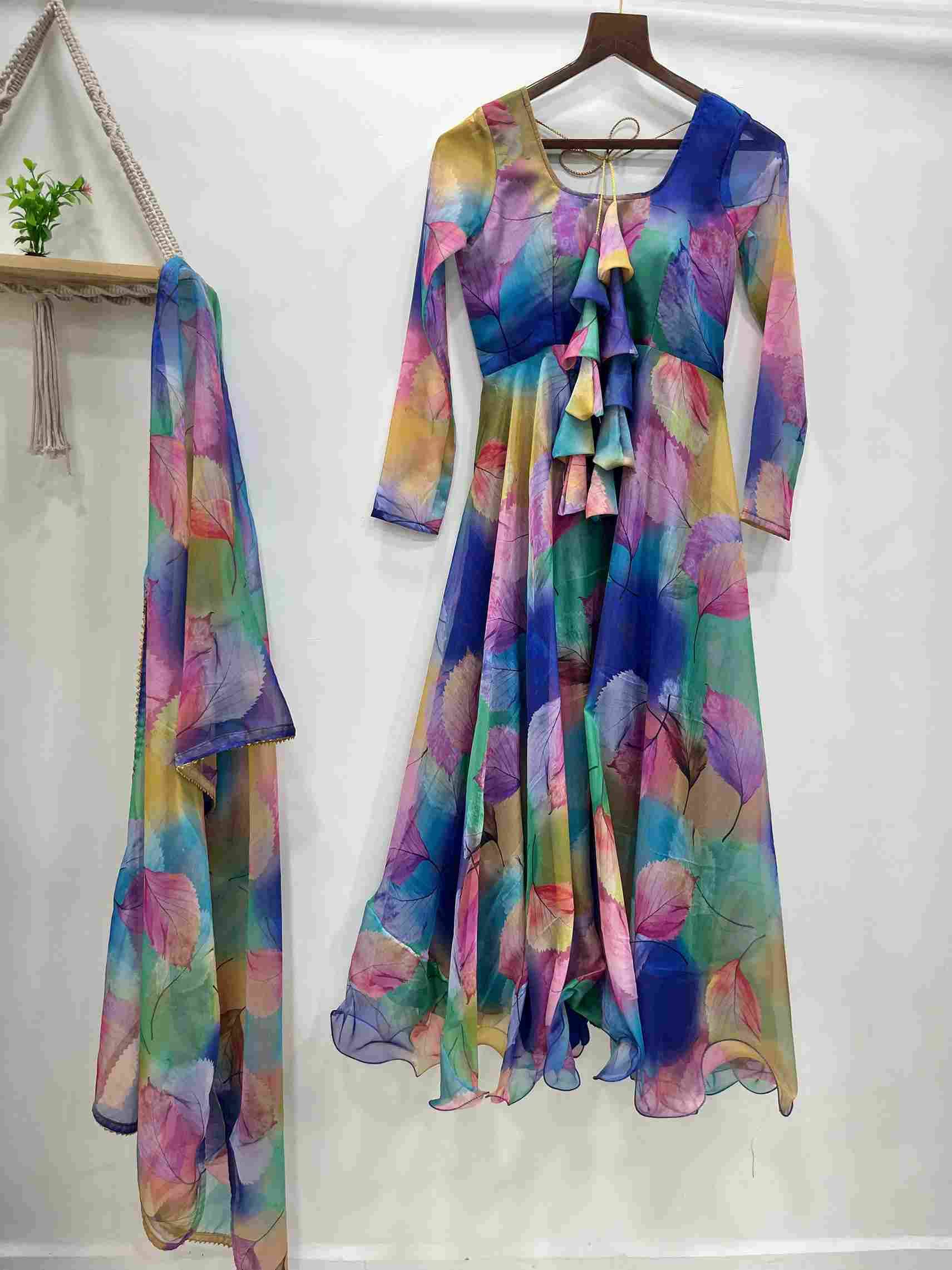 Mb-500 By Fashid Wholesale Designer Beautiful Collection Occasional Wear & Party Wear Organza Taby Silk Gowns At Wholesale Price