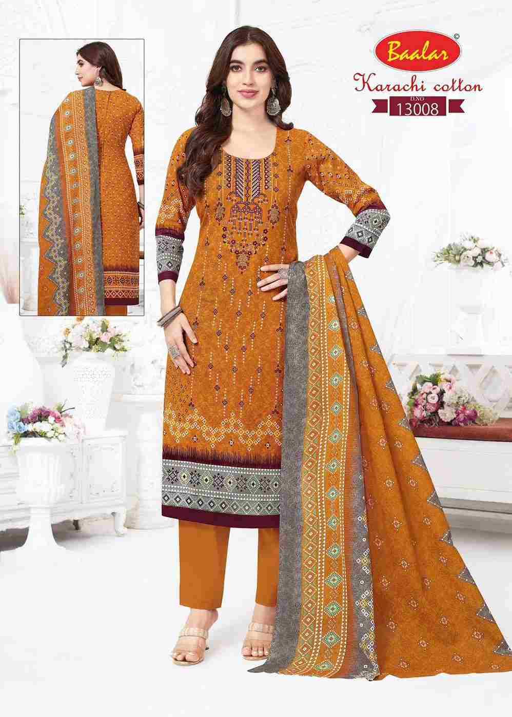Karachi Cotton Vol-13 By Baalar Fashion 13005 To 13013 Series Beautiful Stylish Festive Suits Fancy Colorful Casual Wear & Ethnic Wear & Ready To Wear Pure Lawn Cotton Dresses At Wholesale Price