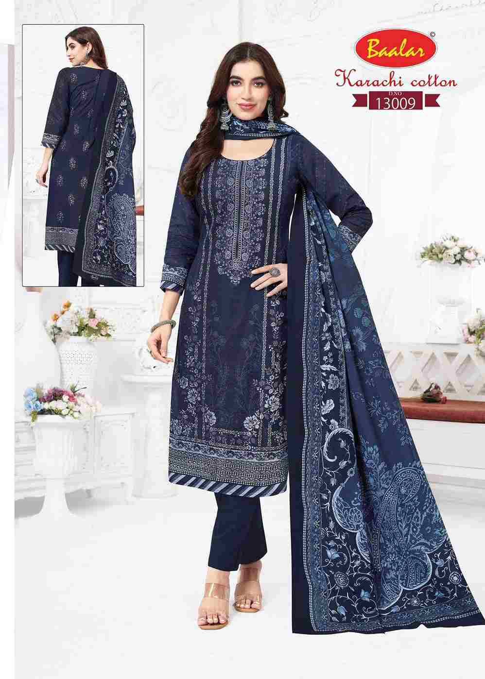 Karachi Cotton Vol-13 By Baalar Fashion 13005 To 13013 Series Beautiful Stylish Festive Suits Fancy Colorful Casual Wear & Ethnic Wear & Ready To Wear Pure Lawn Cotton Dresses At Wholesale Price