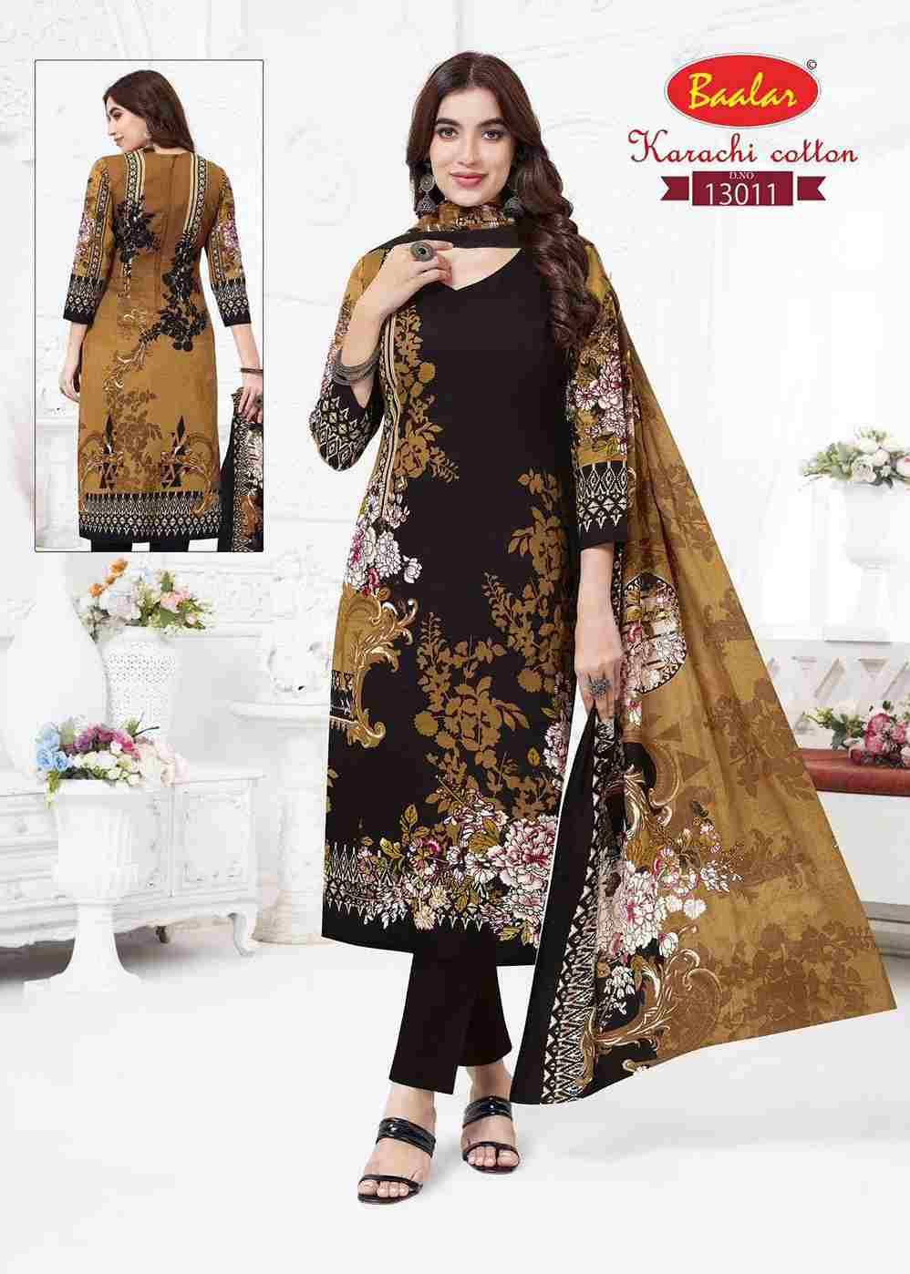 Karachi Cotton Vol-13 By Baalar Fashion 13005 To 13013 Series Beautiful Stylish Festive Suits Fancy Colorful Casual Wear & Ethnic Wear & Ready To Wear Pure Lawn Cotton Dresses At Wholesale Price