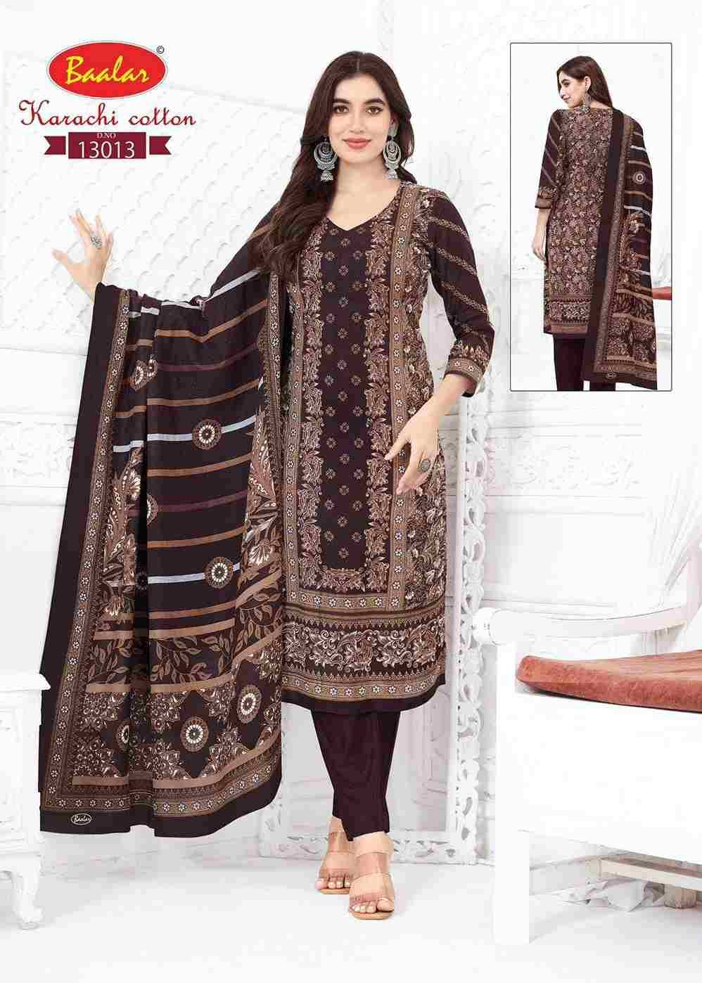 Karachi Cotton Vol-13 By Baalar Fashion 13005 To 13013 Series Beautiful Stylish Festive Suits Fancy Colorful Casual Wear & Ethnic Wear & Ready To Wear Pure Lawn Cotton Dresses At Wholesale Price