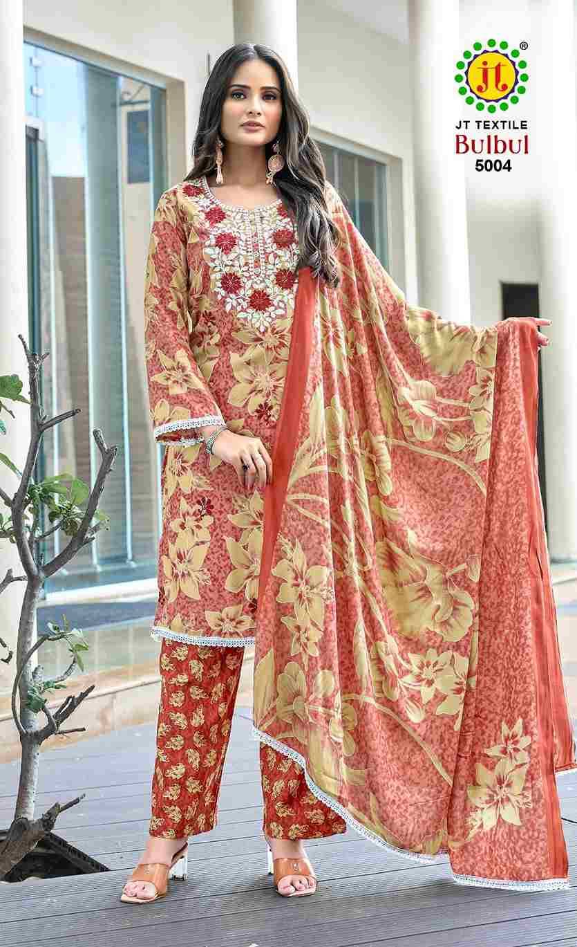 Bulbul Vol-5 By JT 5001 To 5005 Series Beautiful Festive Suits Colorful Stylish Fancy Casual Wear & Ethnic Wear Rayon Dresses At Wholesale Price