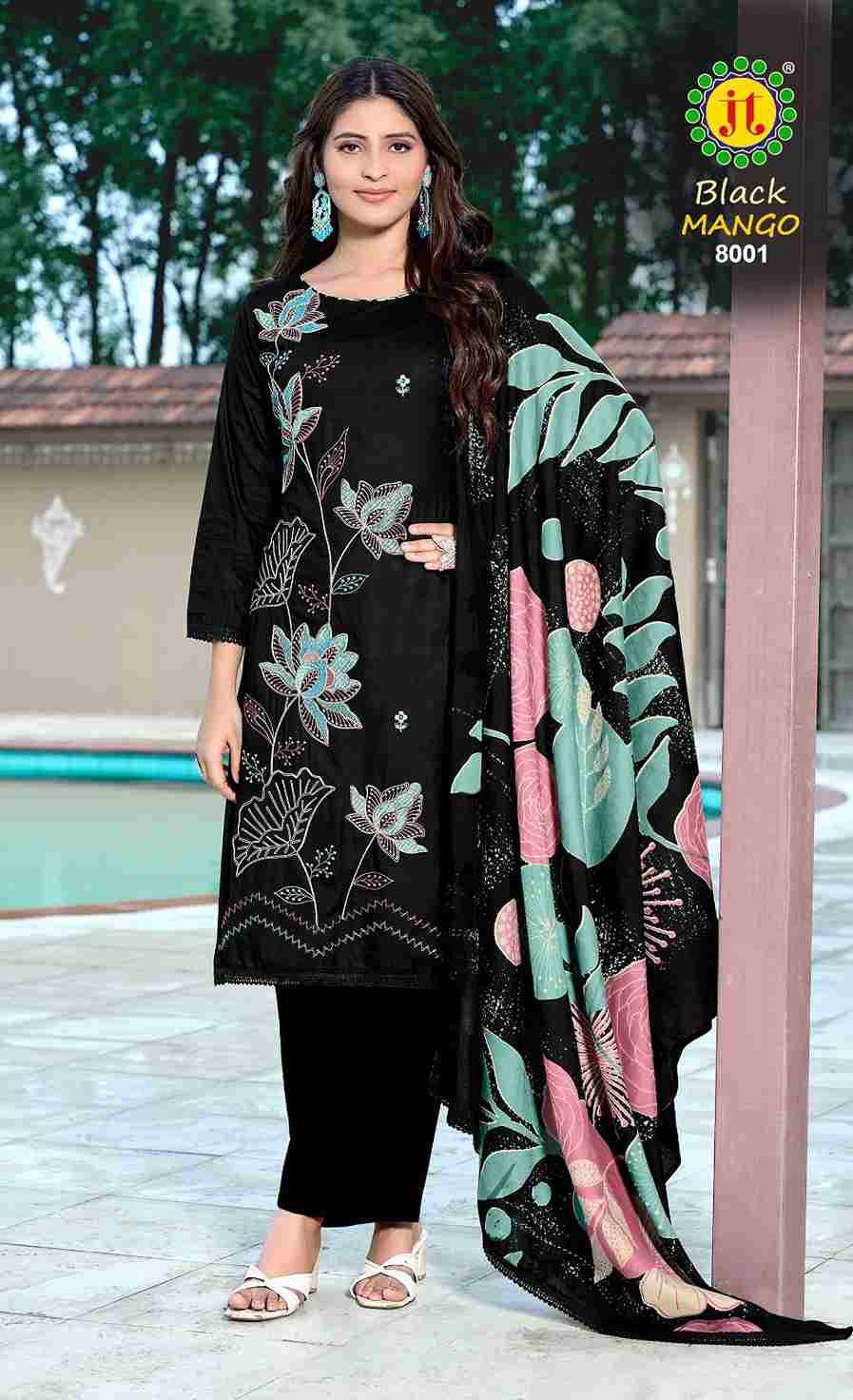 Black Mango Vol-8 By JT 8001 To 8005 Series Beautiful Festive Suits Colorful Stylish Fancy Casual Wear & Ethnic Wear Rayon Dresses At Wholesale Price
