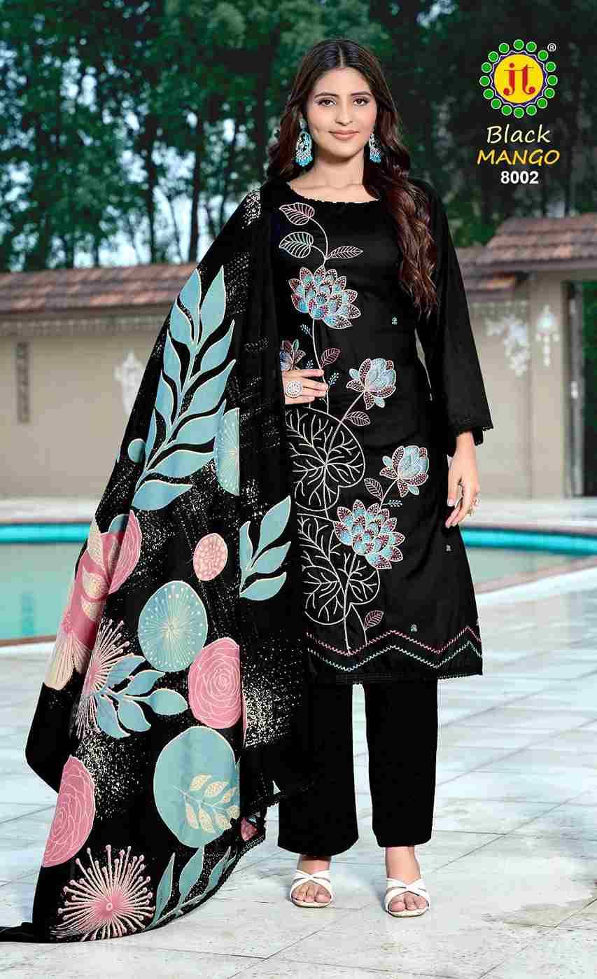 Black Mango Vol-8 By JT 8001 To 8005 Series Beautiful Festive Suits Colorful Stylish Fancy Casual Wear & Ethnic Wear Rayon Dresses At Wholesale Price