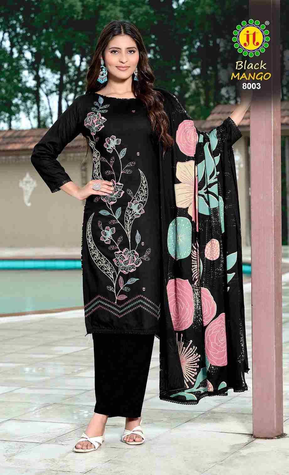 Black Mango Vol-8 By JT 8001 To 8005 Series Beautiful Festive Suits Colorful Stylish Fancy Casual Wear & Ethnic Wear Rayon Dresses At Wholesale Price