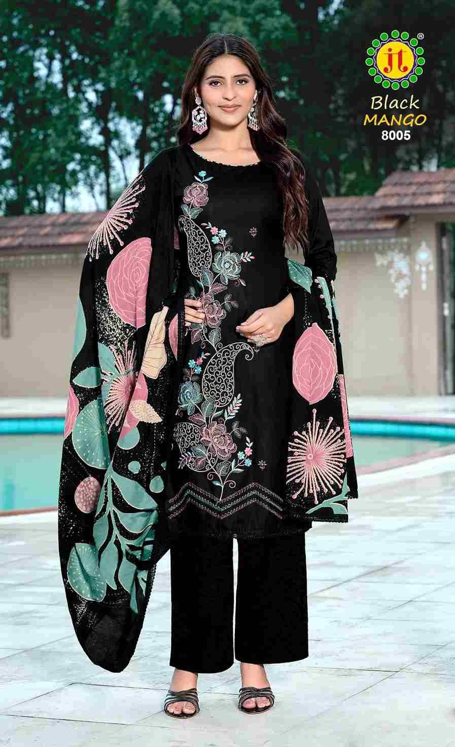 Black Mango Vol-8 By JT 8001 To 8005 Series Beautiful Festive Suits Colorful Stylish Fancy Casual Wear & Ethnic Wear Rayon Dresses At Wholesale Price