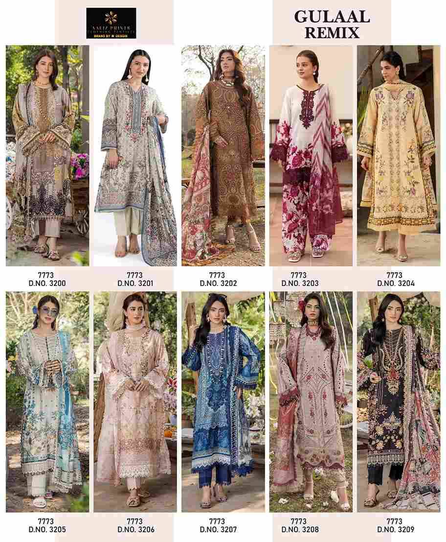 Gulaal Remix By Aaliz Prints 3200 To 3209 Series Beautiful Festive Pakistani Suits Stylish Fancy Colorful Casual Wear & Ethnic Wear Soft Cotton Digital Print Dresses At Wholesale Price