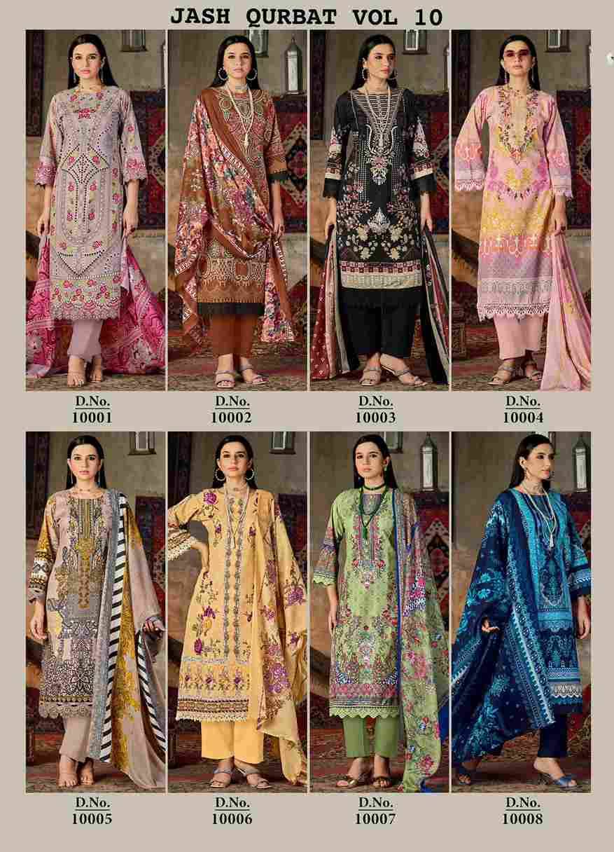 Qurbat Vol-10 By Jash 10001 To 10008 Series Beautiful Festive Suits Stylish Fancy Colorful Casual Wear & Ethnic Wear Cotton Print Dresses At Wholesale Price