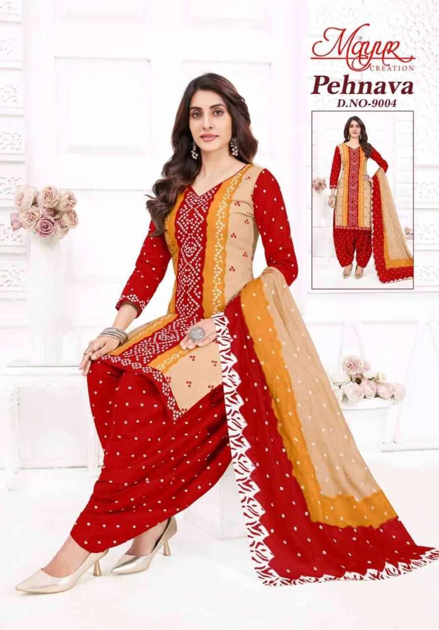 Pehnava Vol-9 By Mayur Creation 9001 To 9010 Series Beautiful Festive Suits Stylish Fancy Colorful Casual Wear & Ethnic Wear Heavy Cotton Print Dresses At Wholesale Price