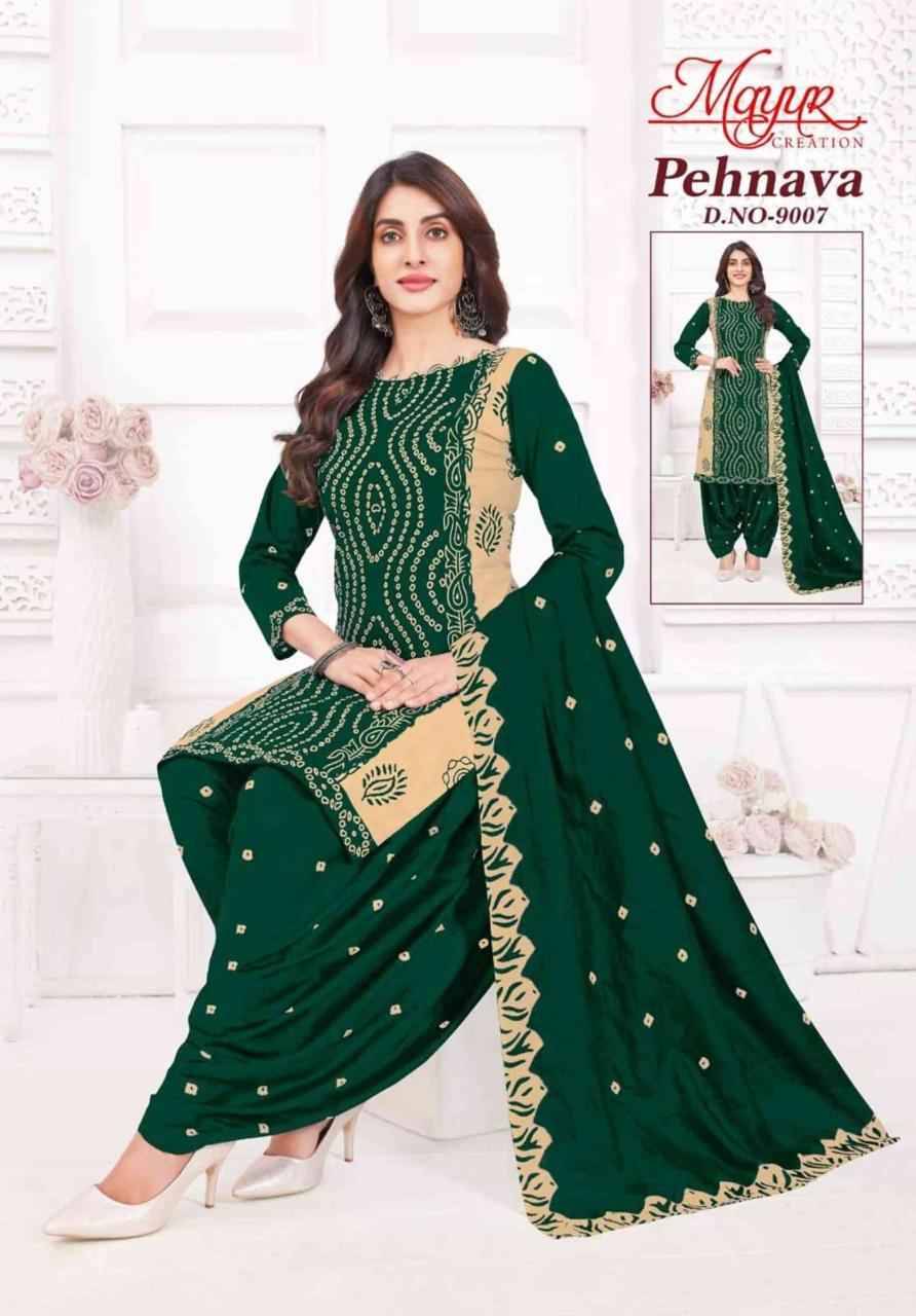 Pehnava Vol-9 By Mayur Creation 9001 To 9010 Series Beautiful Festive Suits Stylish Fancy Colorful Casual Wear & Ethnic Wear Heavy Cotton Print Dresses At Wholesale Price