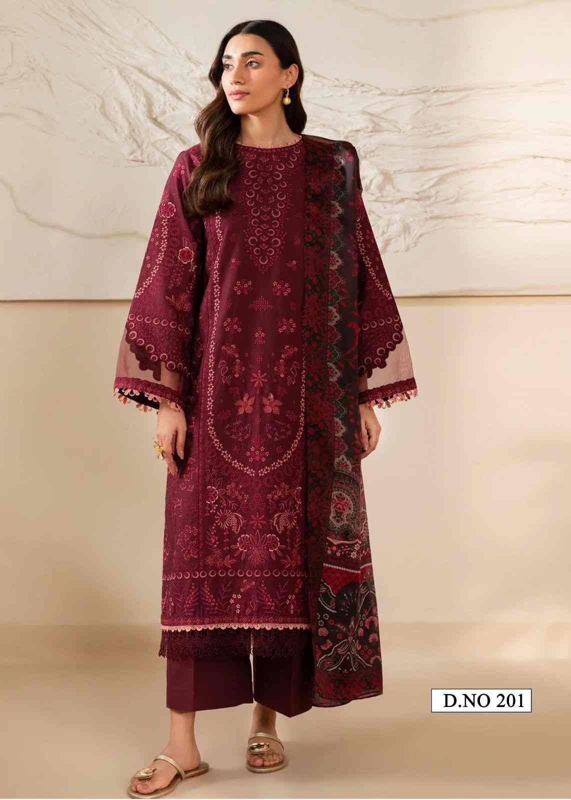 Ezra Vol-2 By House Of Ayeza 201 To 206 Series Beautiful Pakistani Suits Colorful Stylish Fancy Casual Wear & Ethnic Wear Pure Cotton Print Dresses At Wholesale Price