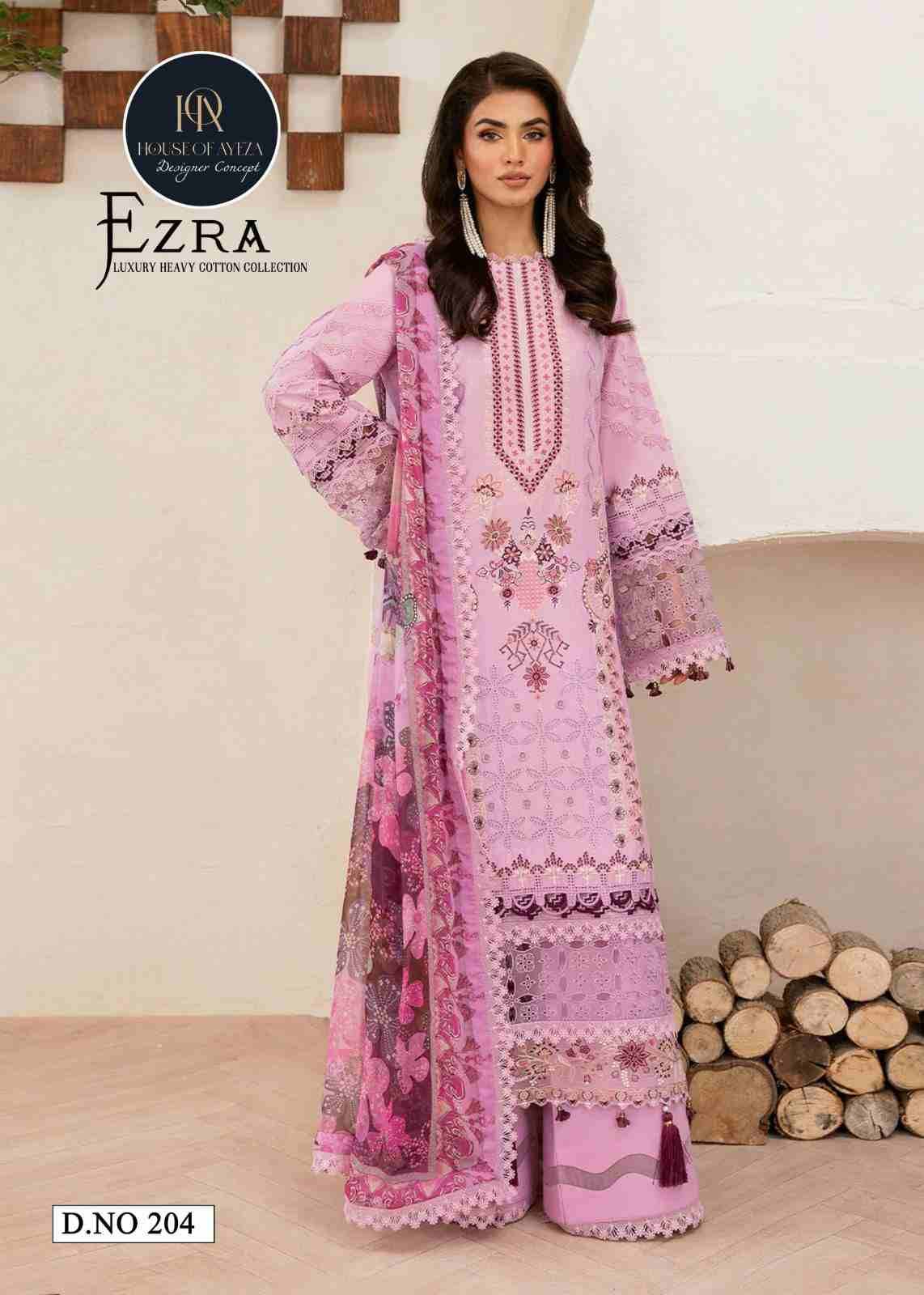 Ezra Vol-2 By House Of Ayeza 201 To 206 Series Beautiful Pakistani Suits Colorful Stylish Fancy Casual Wear & Ethnic Wear Pure Cotton Print Dresses At Wholesale Price