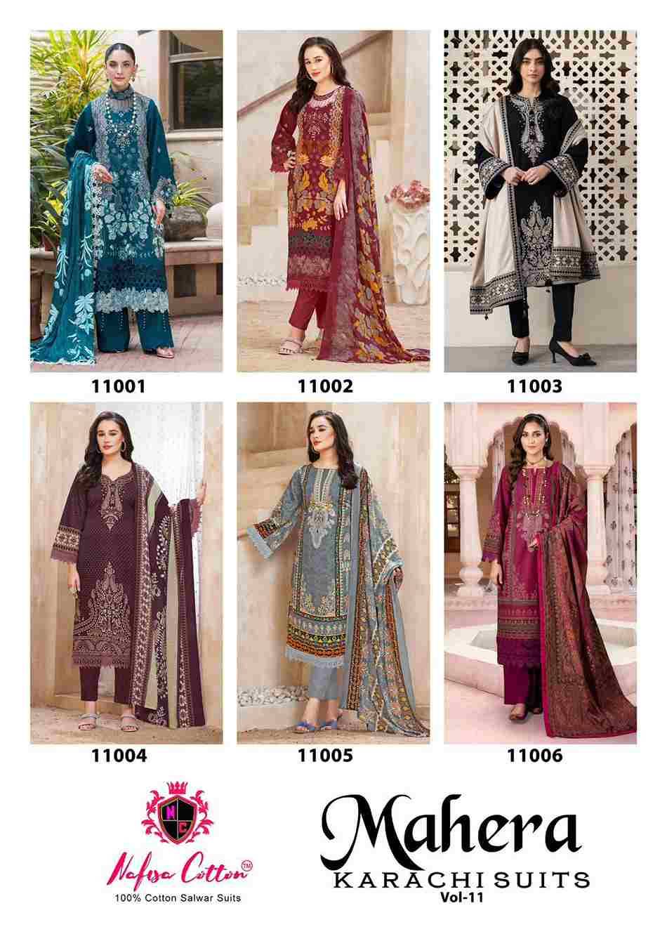 Mahera Vol-11 By Nafisa Cotton 11001 To 11006 Series Beautiful Festive Suits Stylish Fancy Colorful Casual Wear & Ethnic Wear Soft Cotton Print Dresses At Wholesale Price
