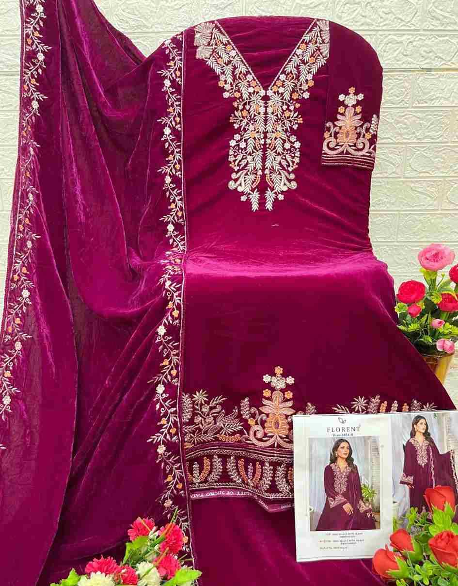 Florent 1024 Colours By Fashid Wholesale 1024-A To 1024-D Series Pakistani Suits Beautiful Fancy Colorful Stylish Party Wear & Occasional Wear Velvet Embroidery Dresses At Wholesale Price