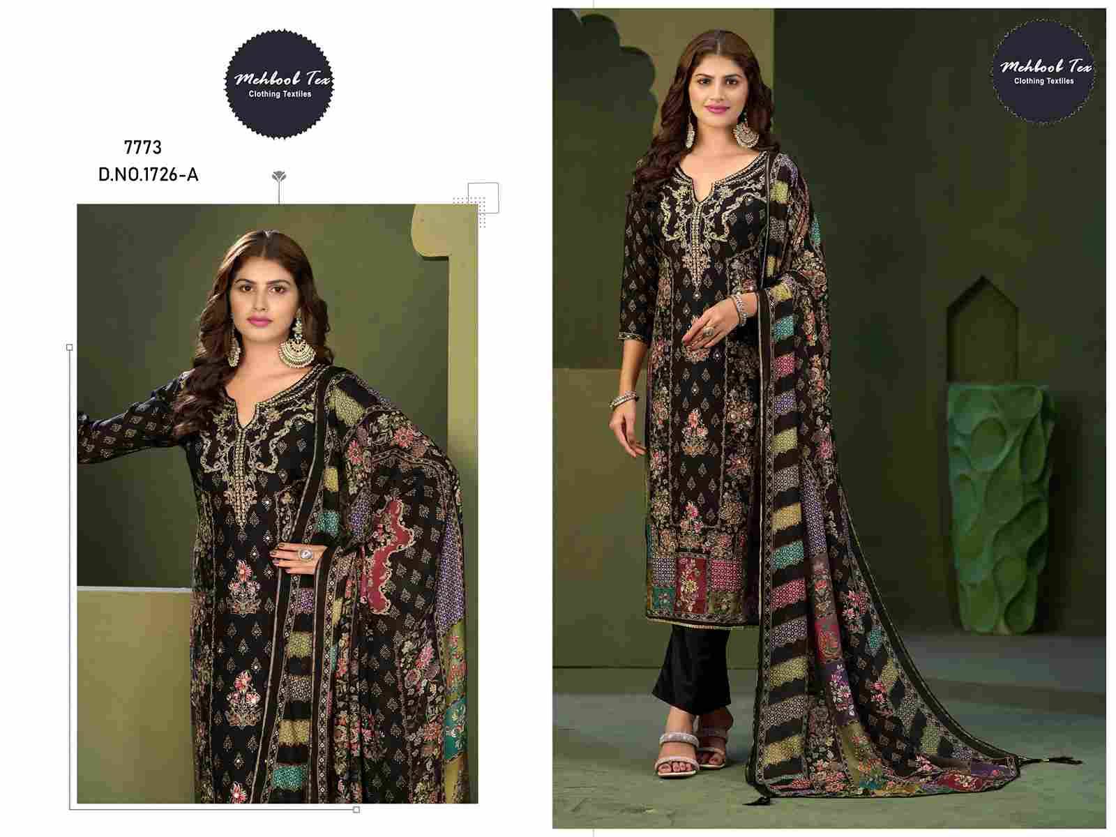 Mehboob Tex Hit Design 1726 Colours By Mehboob Tex 1726-A To 1726-D Series Beautiful Pakistani Suits Stylish Fancy Colorful Party Wear & Occasional Wear Pure Viscose Muslin Dresses At Wholesale Price