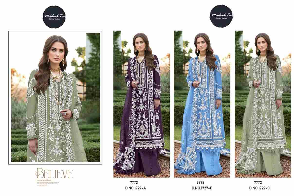 Mehboob Tex Hit Design 1727 Colours By Mehboob Tex 1727-A To 1727-C Series Beautiful Pakistani Suits Stylish Fancy Colorful Party Wear & Occasional Wear Pure Cotton Dresses At Wholesale Price