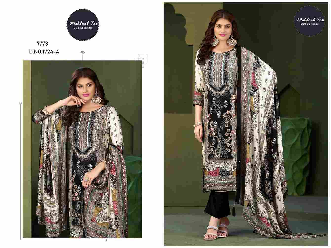 Mehboob Tex Hit Design 1724 Colours By Mehboob Tex 1724-A To 1724-D Series Beautiful Pakistani Suits Stylish Fancy Colorful Party Wear & Occasional Wear Pure Viscose Muslin Dresses At Wholesale Price