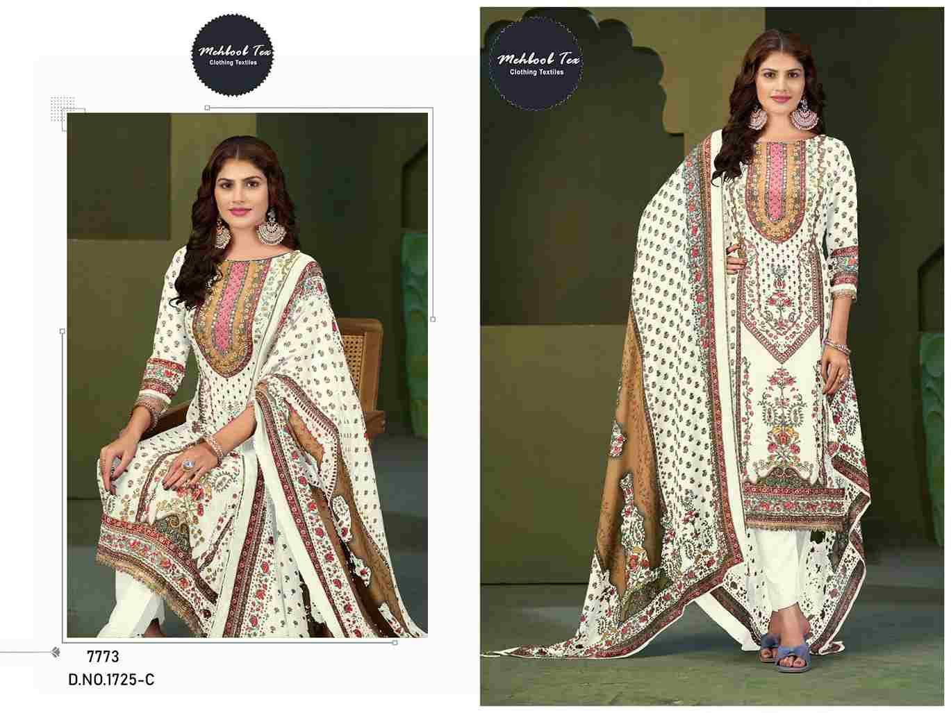 Mehboob Tex Hit Design 1725 Colours By Mehboob Tex 1725-A To 1725-D Series Beautiful Pakistani Suits Stylish Fancy Colorful Party Wear & Occasional Wear Pure Viscose Muslin Dresses At Wholesale Price