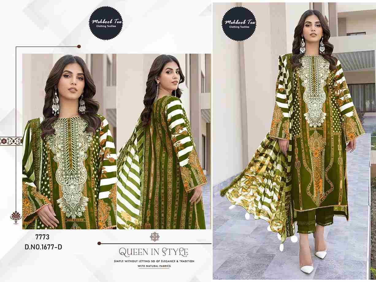 Mehboob Tex Hit Design 1677 Colours By Mehboob Tex 1677-B To 1677-D Series Beautiful Pakistani Suits Stylish Fancy Colorful Party Wear & Occasional Wear Pure Cotton Dresses At Wholesale Price