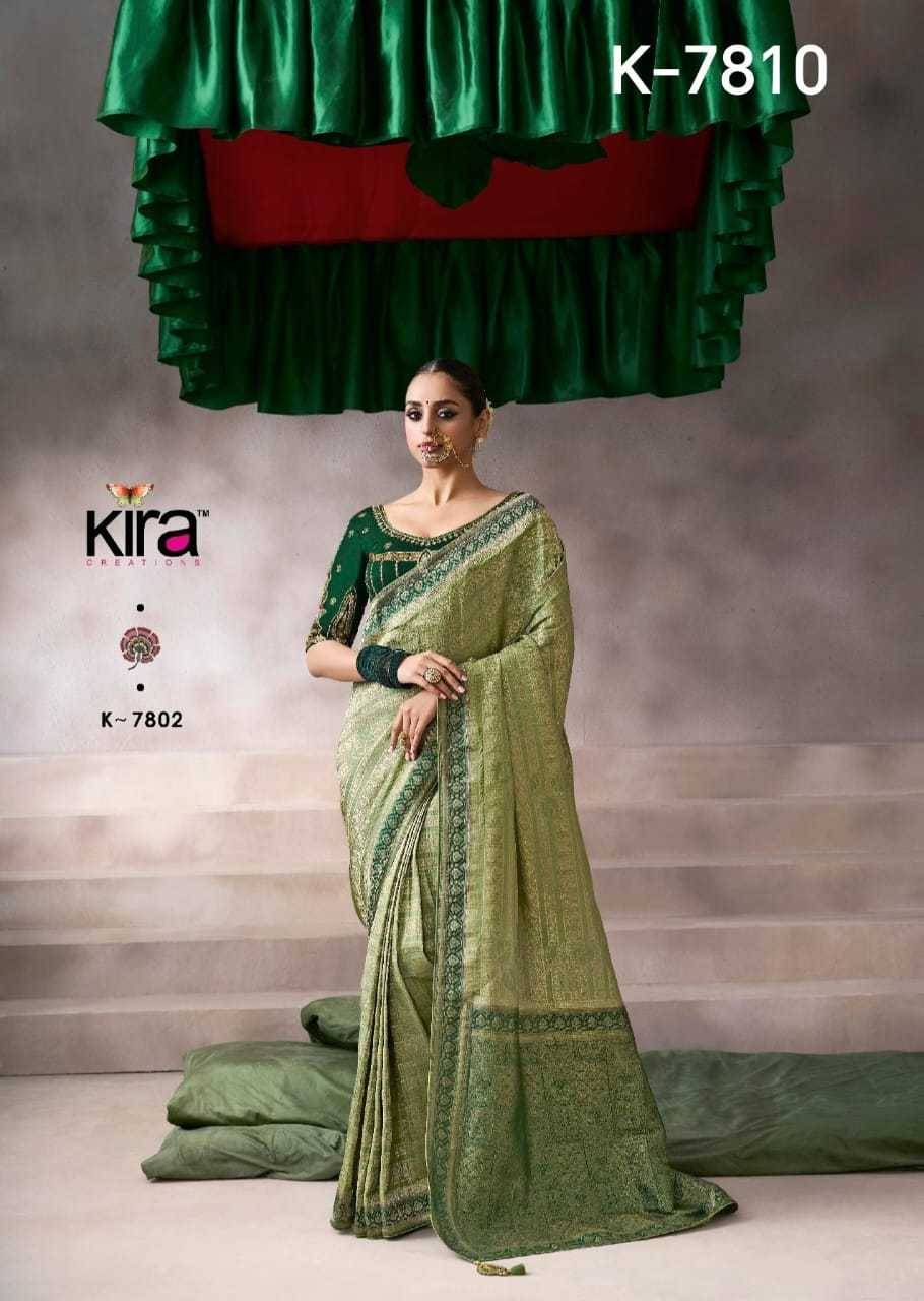 Kamala By Kira 7801 To 7810 Series Indian Traditional Wear Collection Beautiful Stylish Fancy Colorful Party Wear & Occasional Wear Pure Silk Sarees At Wholesale Price