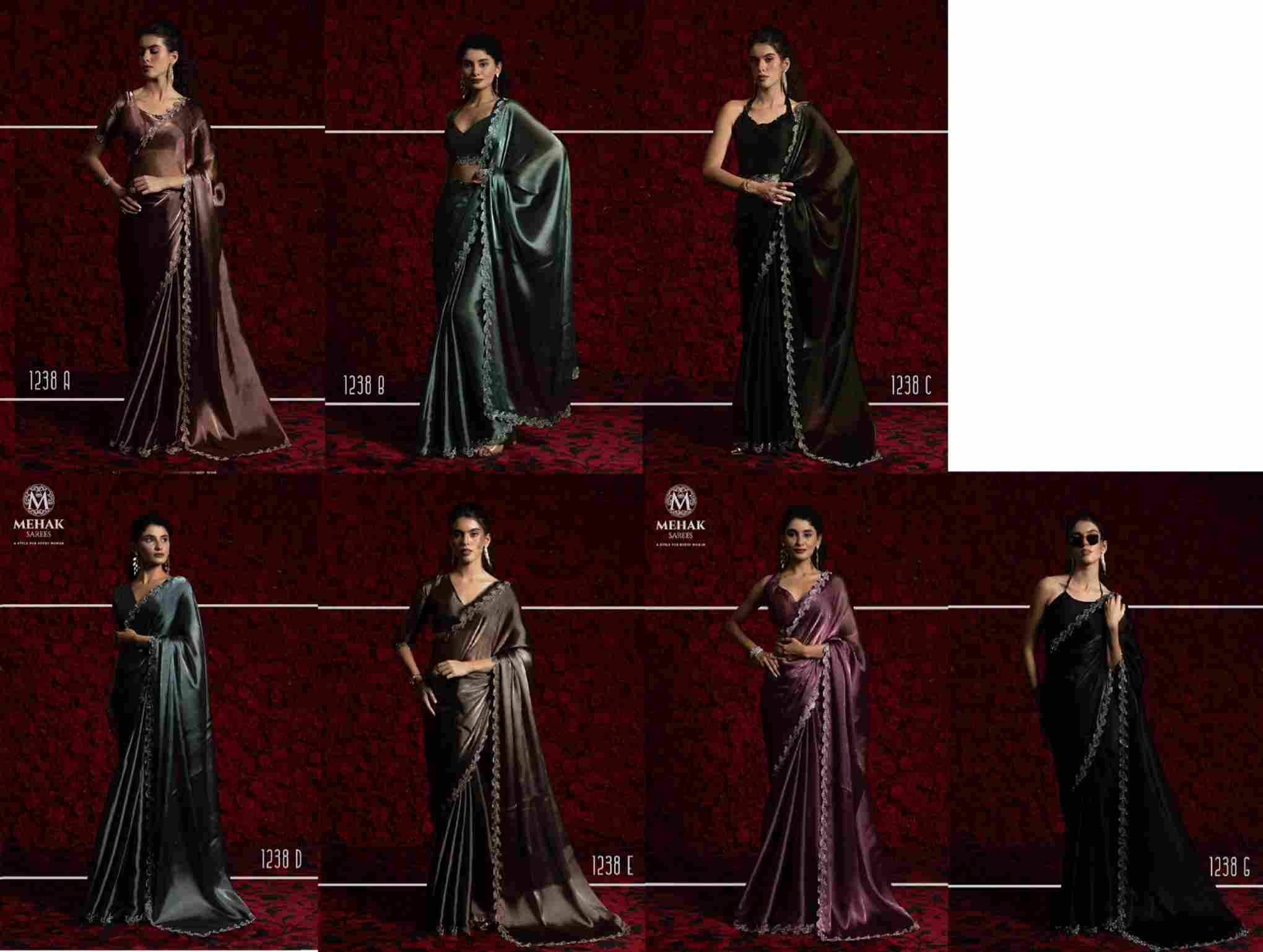 Mehak 1238 Colours By Mehak 1238-A To 1238-G Series Indian Traditional Wear Collection Beautiful Stylish Fancy Colorful Party Wear & Occasional Wear Chiffon Sarees At Wholesale Price