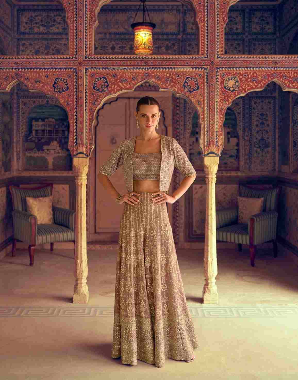 Mehfil By Sayuri 5831 To 5833 Series Designer Beautiful Festive Collection Occasional Wear & Party Wear Pure Georgette Crop Top With Bottom And Jacket At Wholesale Price