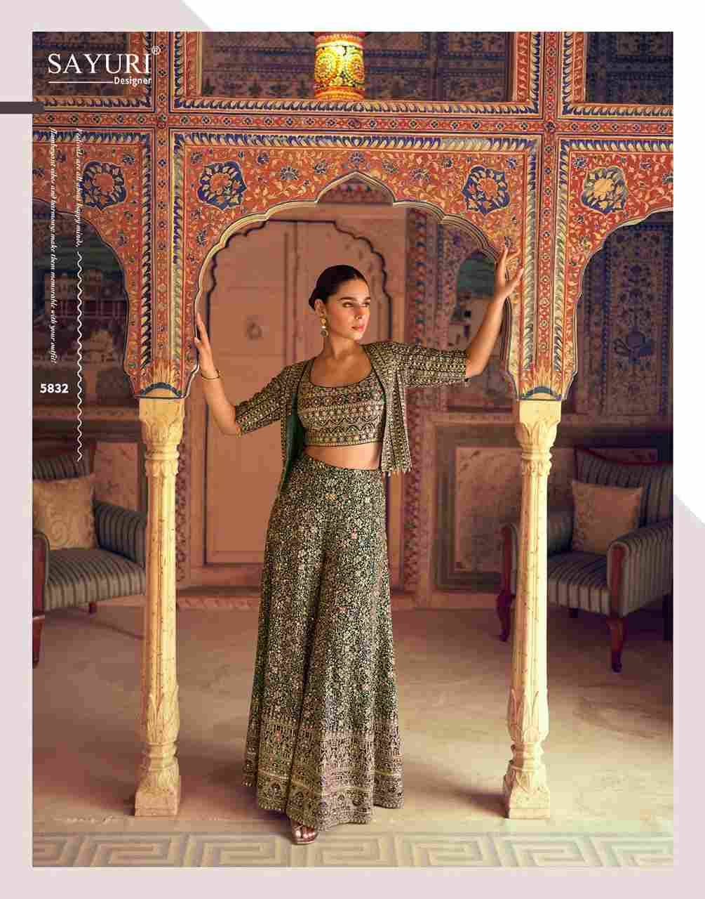 Mehfil By Sayuri 5831 To 5833 Series Designer Beautiful Festive Collection Occasional Wear & Party Wear Pure Georgette Crop Top With Bottom And Jacket At Wholesale Price